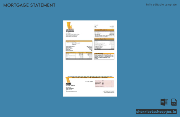 Iran Bank Pasargad Hypothekenabrechnung Word- und PDF-Beispielvorschau
